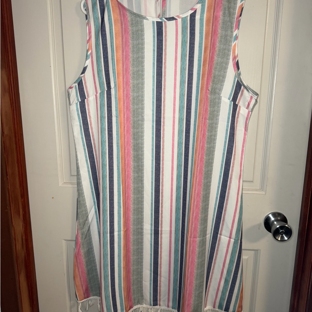 Vibrant Striped Sleeveless Dress